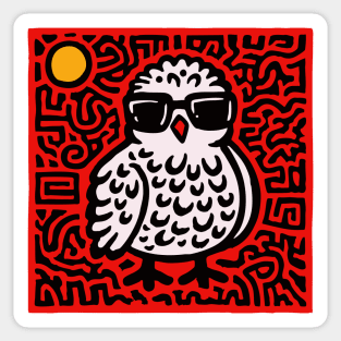 Cool Chick with Sunglasses Art for Quirky Kids Room Decor Sticker